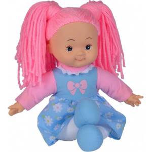 Simba Toys Мека кукла Simba Toys - Flower Dolly, с розова коса и синя рокля (105110008)