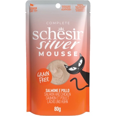 Schesir Cat Silver Senior losos a kuře 80 g