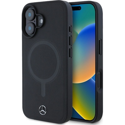 Mercedes Smooth Leather MagSafe Zadní pre iPhone 16 Black