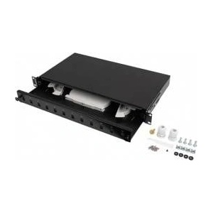 Lanberg Light mode switch lanberg 12xsc simplex /12xlc duplex rack 19 1u black + accessories