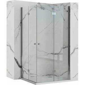 Rea Квадратна душ кабина с плъзгащи се врати Rea Fold N2 70x70 хром (5902557333301+5902557333301)