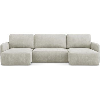 makamii Кремав шенилов разтегателен ъглов диван с място за съхранение (U форма) Lilo - Makamii (LILO_UF_61_P1_C6)