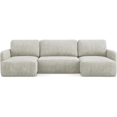 makamii Кремав шенилов разтегателен ъглов диван с място за съхранение (U форма) Lilo - Makamii (LILO_UF_61_P1_C6)