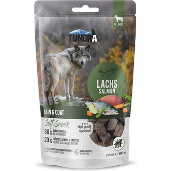 Tundra Snack Skin and Coat Wild Salmon - Премиум лакомство за кучета, без зърно, снакс с дива сьомга за здрава козина и кожа, 100 гр