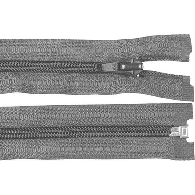 Pro Háčkování Spirálový zip No 5 dělitelný 40 cm ocelově šedý
