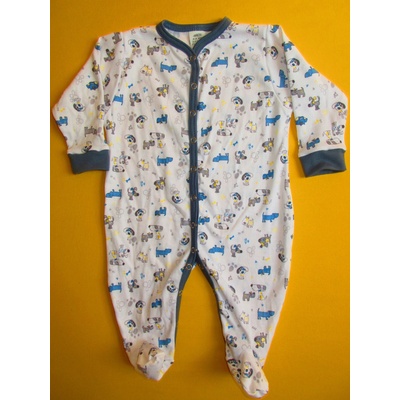 Arex ČR Pyžamový overal dlouhý rukáv drobný motiv bílá tmavěmodrá