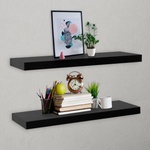 vidaXL Окачени стенни рафтове, 2 бр, черни, 100x20x3, 8 см (288203)