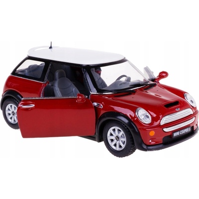 KINSMART MINI COOPER S KOVOVÝ MODELČERVENÝ 1:28
