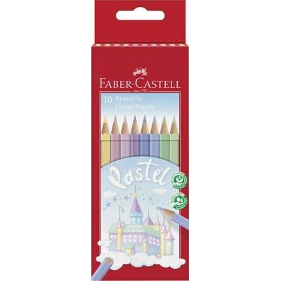 Faber Castell pastelové šesťhranné farebné ceruzky sada 10 kusov 111211