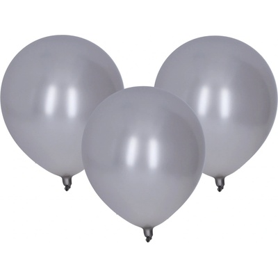 Wiky Balónik nafukovací 30cm sada metalický strieborný WKW009940
