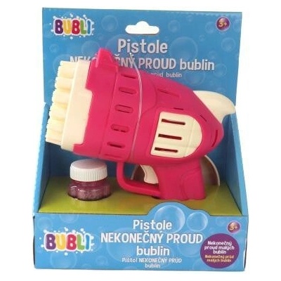 BUBLI Pištoľ Nekonečný prúd bublín ružová