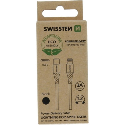 Swissten 71505300ECO USB-C/Lightning, 1,2m, černý