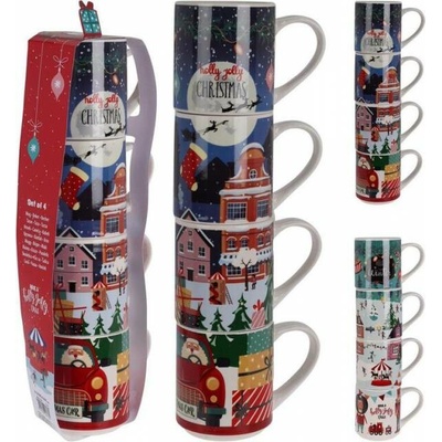Kinekus Hrnček vianočný porcelán mix 4 x 265 ml