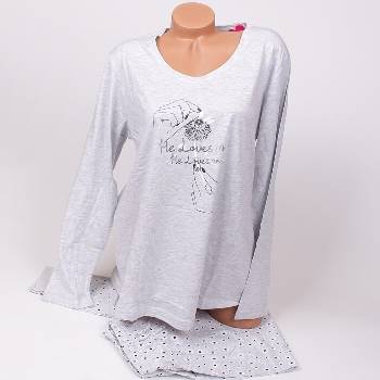 Макси пижама в сиво с маргаритки