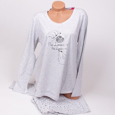 Макси пижама в сиво с маргаритки