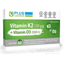 Plus Lékáreň Vitamín K2 120 μg +Vitamín D3 2000 IU 60 tabliet
