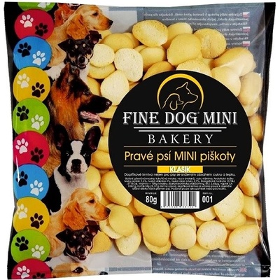 Fine Dog mini bakery piškóty pre malé plemená psov klasik 6 × 80 g