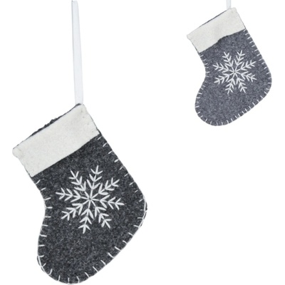 Textilomanie Závěsná vánoční ponožka SNOW SOCK 12 cm více barev Barva: Světle šedá