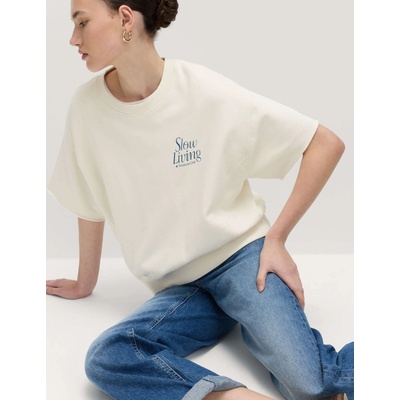 Marks & Spencer Боядисан суитшърт от чист памук Marks & Spencer кремава Marks & Spencer | Bezhov | ЖЕНИ | XL