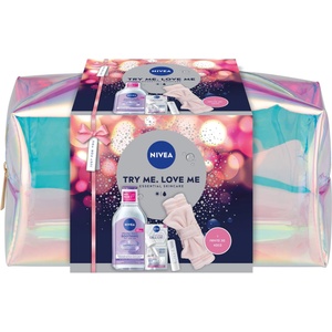 Nivea Подаръчен комплект Try Me Love Me, с лента за коса и несесер, 3 части