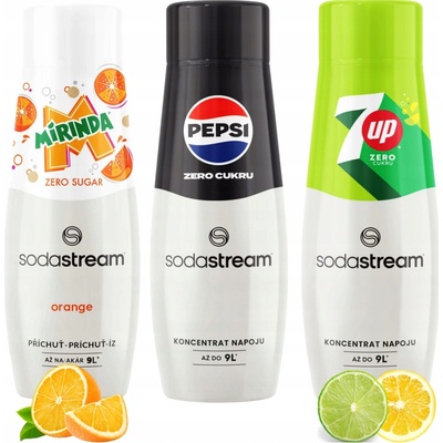 SodaStream Mirinda Zero Pepsi Zero 7Up Zero 3 x 440 ml