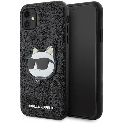 KARL LAGERFELD Кейс Karl Lagerfeld KLHCN61G2CPK за iPhone 11 / Xr 6.1", черен / черен, твърд, Glitter Choupette Patch (3666339170028)