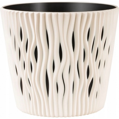 Prosperplast Květináč s vkladem SANDY ROUND krémový 18,9 cm