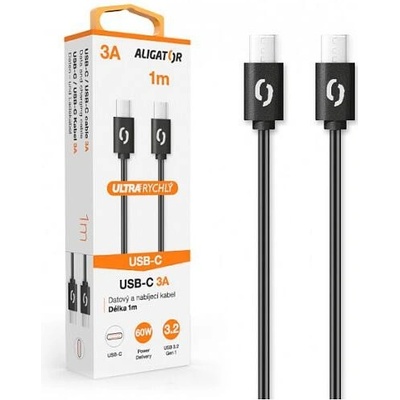 Aligator DATKP31 POWER 3A, USB-C/USB-C, 1m, černý