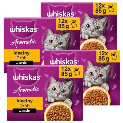 WHISKAS Aromatic Adult Ideálny Hydina v omáčke 48 x krmivo pre dospelé mačky 85 g