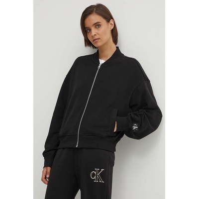 Calvin Klein Памучен суичър Calvin Klein Jeans в черно с изчистен дизайн J20J223913 (J20J223913)