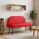 vidaXL Мек бенч с облегалка Червено 110 x 60 x 76 cm Изкуствена (42040803)