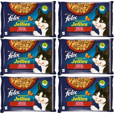 Felix Sensations Countryside Jelly s príchuťou hovädzieho a kuracieho mäsa 12 x 4 x 85 g