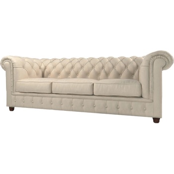 ROPEZ Кремав кадифен диван 230 cm Cambridge - Ropez (Cambridge Sofa 3os. tk. Riviera 21 nogi brąz)