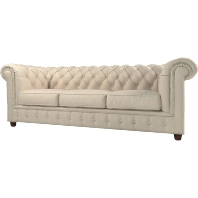 ROPEZ Кремав кадифен диван 230 cm Cambridge - Ropez (Cambridge Sofa 3os. tk. Riviera 21 nogi brąz)