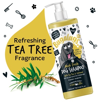 Bugalugs Medi Fresh Dog Shampoo Medi Fresh Tea Tree & Oatmeal - Медицински Антибактериален Шампоан