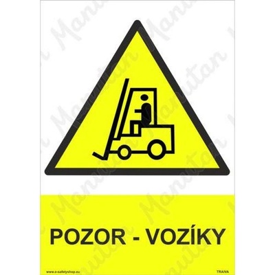 Manutan Pozor vozíky, samolepka 210 x 297 x 0,1 mm A4