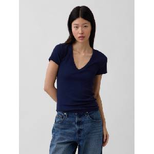 GAP Тениска с V-образно деколте GAP GAP | Sin | ЖЕНИ | XXS - zoot - 51,03 лв