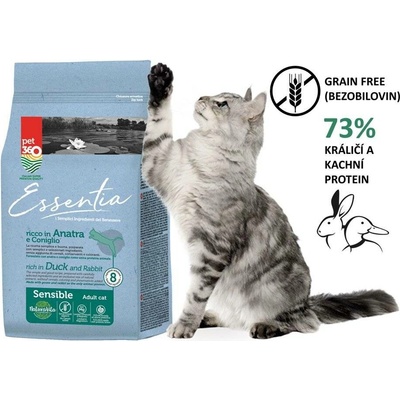 Essentia kočka citlivé zažívání kachna a králík 1,5 kg