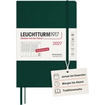 Leuchtturm1917 Weekly Planner 2027 Medium (A5) - Forest Green - 210 x 145 mm - January-December (12 months) - weekly overview with hourly grid 7: 00-22: 00 per column - 80 g/m2 paper - 400150 (400150)