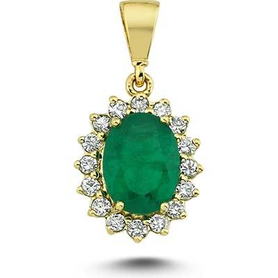Lillian Vassago Zlatý přívěsek se smaragdem a diamanty LLV11 SMP5650 01 EMR
