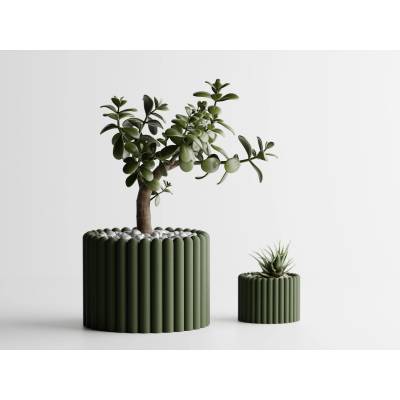 Кашпа, Ancona Голяма, 135x135xH100mm - Тъмнозелен Мат