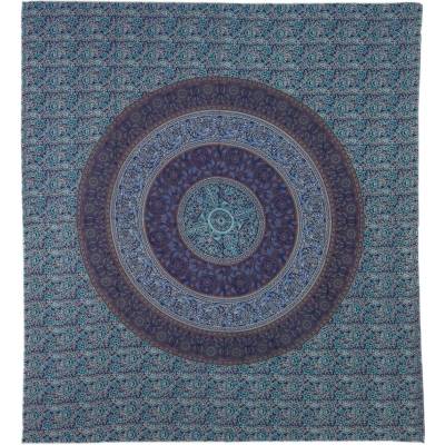 Sanu Babu přehoz na postel Mandala květiny barevný 220 x 230 cm