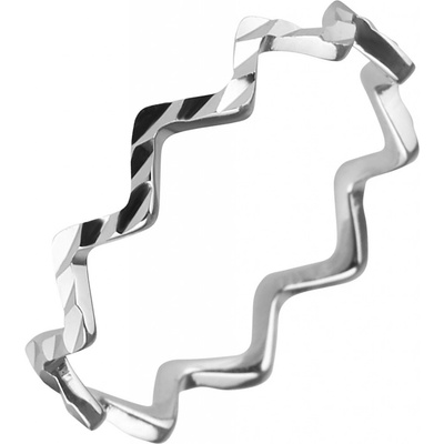 Evolution Group Stříbrný prsten zubatý s ozdobným prolisováním 65008