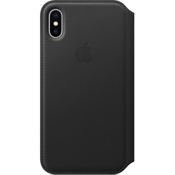 Púzdro Apple Leather Folio iPhone X čierne
