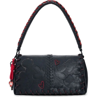 Desigual Elegantná dámska kabelka All Mickey Naron Medium Flap Čierna 26x15x12 cm čierna