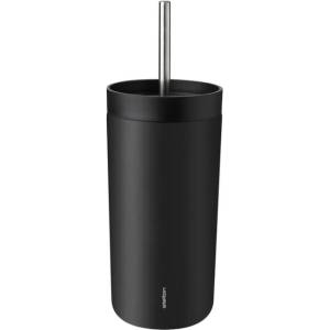 Stelton Термочаша To-Go Sip с двойни стени от стомана със сламка 400 мл черна (686-51)