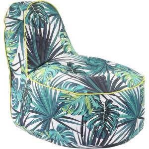 Pufrelax Пуф стол, 200л. , OK Junior, Tropical Leaves, Водоустойчив, Перящ се калъф, Пълнеж от Полистиролни перли, принт