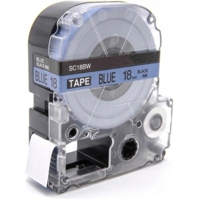 Compatible Epson LK-5LBP, SC18BW, 18mm x 9m, черен печат / син фон, съвместима лента (LKSC18BW)