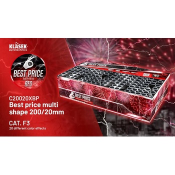 Kompaktní ohňostroj Best price multi shape 200 ran 20 mm