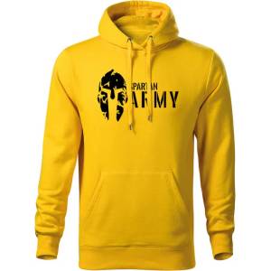 DRAGOWA мъжки суитшърт с качулка Spartan Army, жълт, 320г/м2 (5824)